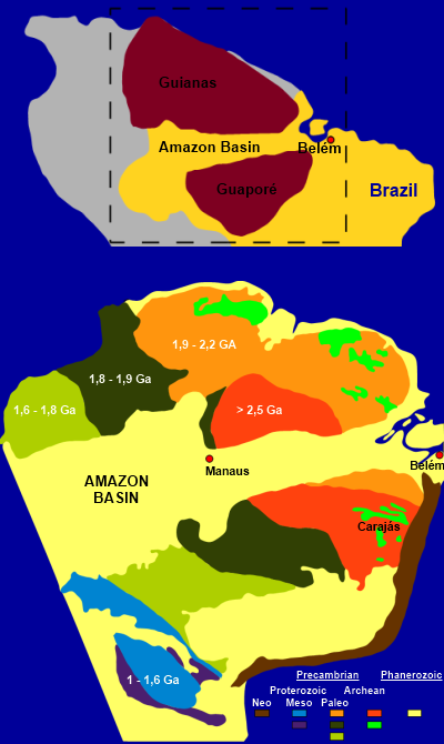 karte amazonas geologie geologisch